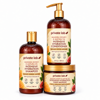 Shampooing hydratant intensif, après-shampoing, masque capillaire, miel de Manuka, huile de Mafura, extrait de figue, huile de baobab pour cheveux secs, abîmés et bouclés