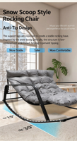 Fauteuil inclinable à double bascule - Design minimaliste en métal pour chambre, salon, bureau, extérieur ; Idéal pour la relaxation, les siestes, confort optimal