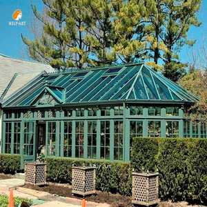 MILY Grande <span class=keywords><strong>serre</strong></span> de jardin en verre décorative de style villa en plein air, gazebo triangulaire en <span class=keywords><strong>fer</strong></span> <span class=keywords><strong>forgé</strong></span> - Product Image 4