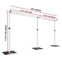 10x20ft 2 sections Offre Spéciale tuyau en aluminium réglable et système de draperie facile à configurer événement de mariage et fête