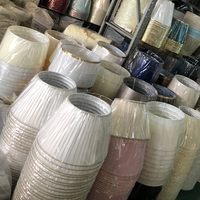 Vente en gros petit abat-jour d'éclairage blanc pur tissu de lin de tambour chinois côtier traditionnel minimaliste pour les couvertures d'éclairage mural