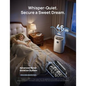 Climatiseur portable Dreo 12000 Btu, unité de refroidissement intelligente, 45 décibels, silencieux, 235 pieds cubes, pour chambre à coucher, blanc - Product Image 6