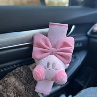 Couvre-ceinture de sécurité Girly rose mignon à 2 points Accessoires d'intérieur de voiture en polyester pour filles