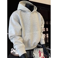 Sweat à capuche oversize pour homme, style streetwear américain, décontracté, 400 g/m², 100 % coton, impression vierge