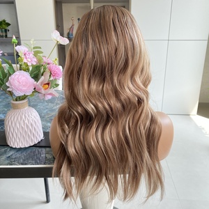 Perruques synthétiques de haute qualité, bouclées, blond miel, en fibres mélangées, perruques synthétiques à dentelle transparente 13x4 pour femmes blanches - Product Image 5