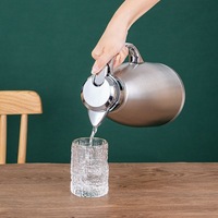 Carafe à café isolée sous vide en acier inoxydable de 2,3 L-Fiole thermique à double paroi avec poignée, pot d'eau chaude pour la maison et l'hôtel