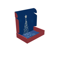 Belle boîte d'emballage pliante robuste d'impression créative de luxe boîte postale d'expédition de Noël boîte d'emballage de vêtements cadeau