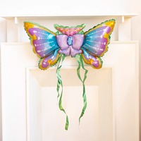 Bâton d'ailes de papillon de fée d'ange pour enfants Ballon à main pour les célébrations du Nouvel An Photo de Noël Décoration arrière pour