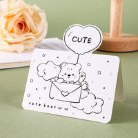 Cartes de vœux multi-usages pliables et escamotables, motifs animaux mignons, décoration de table sur pied