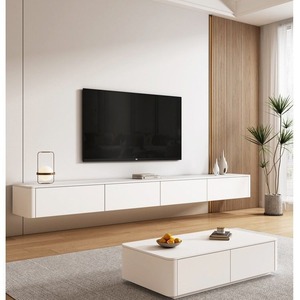 Meuble TV flottant moderne, support mural en bois pour télévision, ensemble de table basse, meubles de salon pour la maison et l'hôtel - Product Image 2