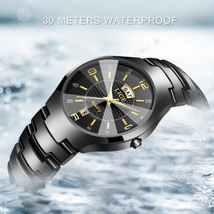 <span class=keywords><strong>Relojes</strong></span> de Cerámica Negros para Mujer con Indicador de Semana, Reloj Elegante de Vestir para Dama, Reloj de Pulsera con Fecha y Números Arábigos - Product Image 5