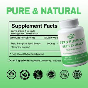 Cápsulas de Extracto de Semilla de Calabaza (Cucurbita Pepo) Suplementos de Pepo, Venta Caliente OEM ODM - Product Image 2