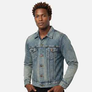 Chaqueta Vaquera Slim Fit para Hombre, Casual, Lavada, 100% Algodón, Cuello Camisero, Cierre de Botones, Manga Regular, Resistente al Viento, Transpirable, Otoño - Product Image 1