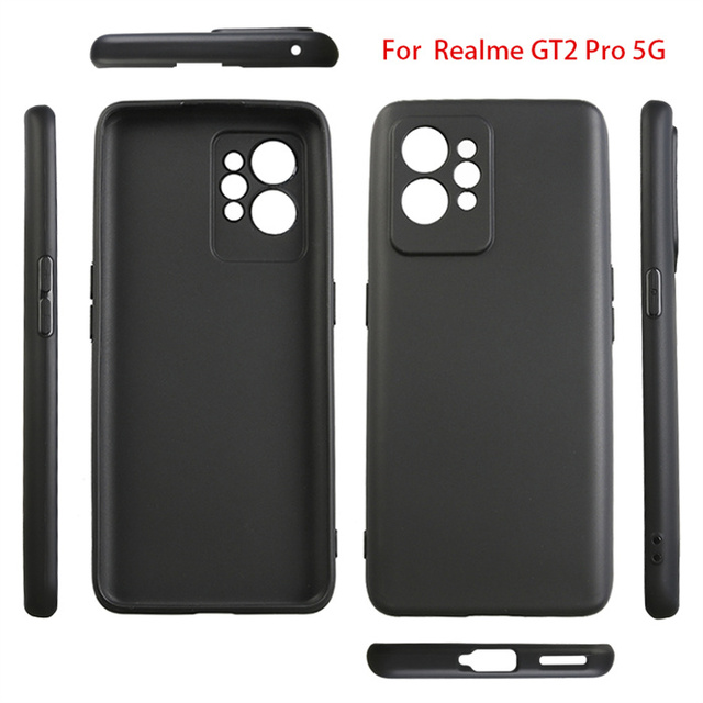 For OPPO Realme GT2 Pro 5G Hot Sale Black Matte Soft Silicone TPU Leather Back Mobile Phone Case