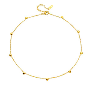 Heart Shape Gold Plated Zinc Alloy Necklace For Gift Jewelry Accessory Chain N3232 - Product Image 5