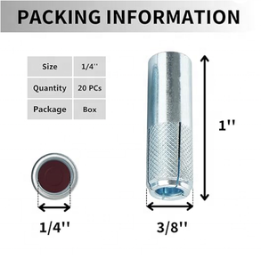 Haute performance ISO 9001 certifié Drop-In boulons d'ancrage galvanisé mur & Wedge ancres boîte d'emballage <span class=keywords><strong>prix</strong></span> d'usine concurrentiel - Product Image 2