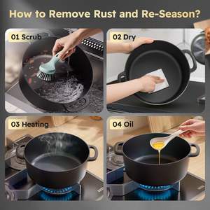 <span class=keywords><strong>Olla</strong></span> Holandesa <span class=keywords><strong>de</strong></span> <span class=keywords><strong>Hierro</strong></span> Fundido con Revestimiento <span class=keywords><strong>de</strong></span> Esmalte Antiadherente <span class=keywords><strong>de</strong></span> 26 cm, Apta <span class=keywords><strong>para</strong></span> Lavavajillas, Microondas y Horno, <span class=keywords><strong>para</strong></span> <span class=keywords><strong>Hornear</strong></span> <span class=keywords><strong>Pan</strong></span> y Cocinar Vegetales - Product Image 4