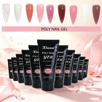 Kit de gel poly pour ongles Klana, 9 couleurs en stock, gel d'extension rapide pour ongles, gel professionnel pour la pose d'ongles, vente en gros pour salons de manucure