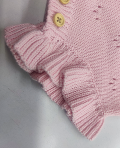 <span class=keywords><strong>Tutina</strong></span> per <span class=keywords><strong>Neonata</strong></span> in Maglia con Volant, Pagliaccetto 100% Cotone, Maglione con Pizzo e Maniche Lunghe - Product Image 5