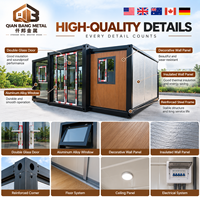 QIANBANG – Maison pliante modulaire moderne à double aile de 20 et 40 pieds, conteneur extensible pour mini-maison – Approvisionnement direct usine
