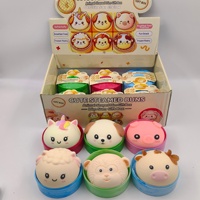 Jouet Squishy en forme de Dumpling Animal à la vapeur, Jouet anti-stress souple en TPR pour enfants, jouet de décompression en forme de dessin animé à presser