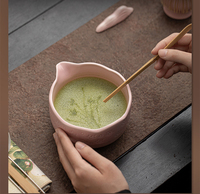 Logo personnalisé Ensemble de Matcha japonais au design moderne en céramique avec fouet en bambou et bol Chawan Outils à Matcha