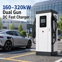 Station de recharge DC double pistolet 320 kW, montée au sol, chargeur EV AC380V DC 200-1000V IP54 OCPP pour parking public