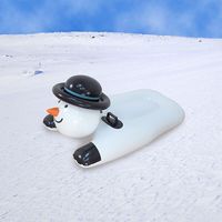 Bonhomme de neige gonflable en PVC durable, tube à neige 107x60x55cm pour les jeux d'hiver en plein air, à partir de 6 ans, adultes, enfants, ski/snowboard