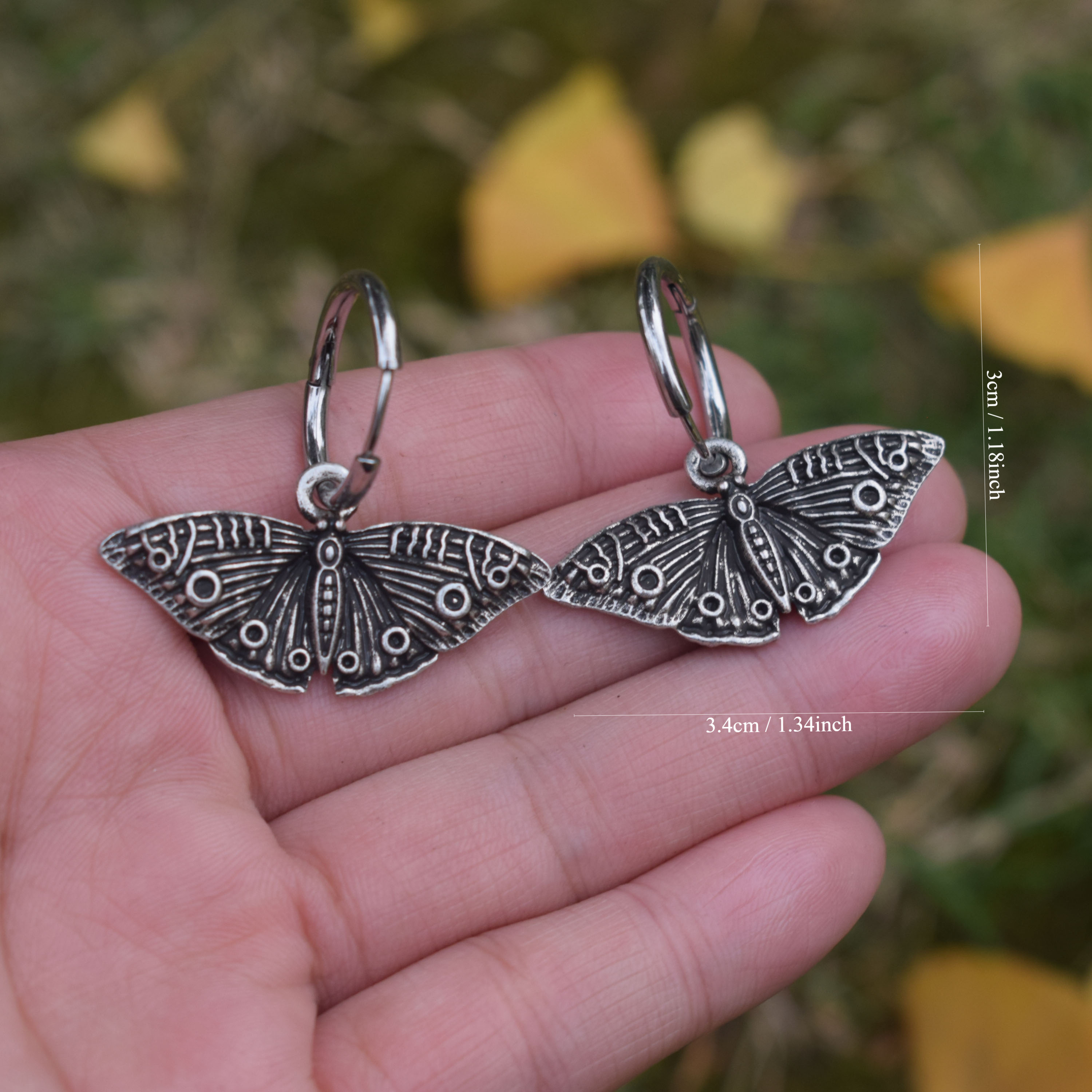 Orecchini Gotici Pipistrello Cybche - Argento Stile Vampiro E Punk