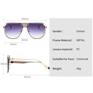 Gafas de <span class=keywords><strong>Sol</strong></span> de Piloto con Lentes Degradadas, Unisex, para Hombre y Mujer, Moda 2023, Pixel Red, Estilo Coreano, Protección UV400, Cat 3 - Product Image 3