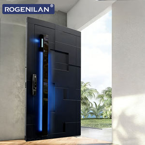 ROGENILAN Portes <span class=keywords><strong>d</strong></span>'<span class=keywords><strong>entrée</strong></span> principales en aluminium sur mesure, gravées en 3D, anti-effraction, pour villa - Product Image 4