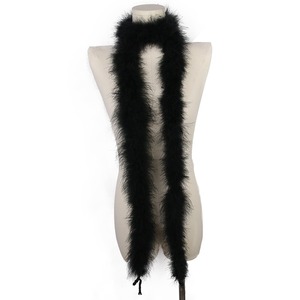 Boa de plumes de marabout noir blanc en gros - Product Image 2