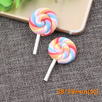 Polymeerklei lolly's, hars lolly's, voedsel speelgoed, DIY slijm lolly accessoires voor decoratie