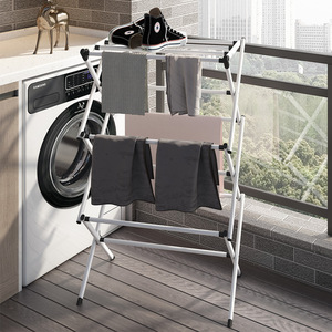 Tendedero plegable en forma de X, blanco, para interiores, de pie, para uso doméstico. - Product Image 2