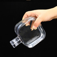 Botella de licor de vidrio de pedernal 250ml 500ml Flat Whisky Spirits Vodka Gin Wine Brandy Rum Tequila Bebida Botella de vidrio con corcho