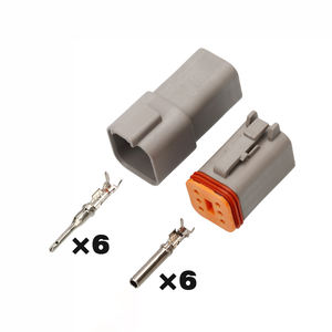 Gris <span class=keywords><strong>6</strong></span> Pin/Way Deutsch DT Series 04/06 Kit de conector automático Macho Hembra DT Conjunto de enchufe - Product Image 1