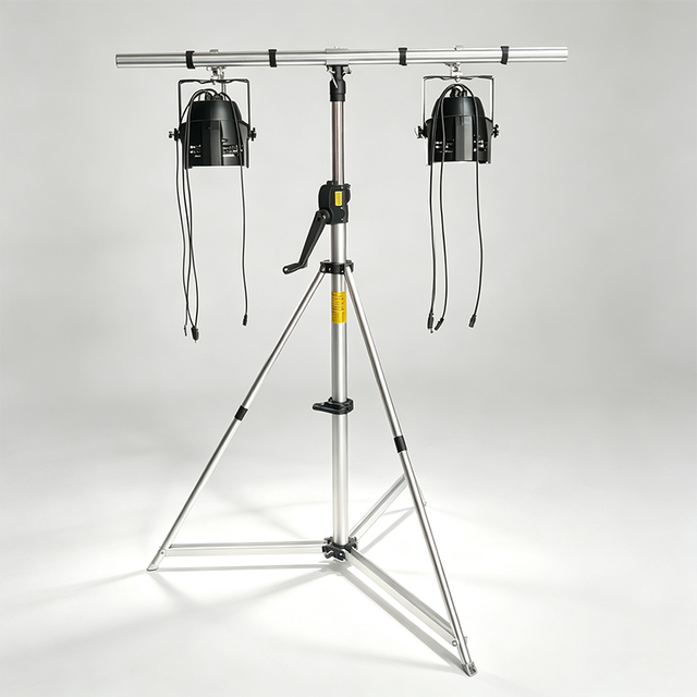 Heavy Duty Hand Crank Stage Light Stand With T bar Aluminum Lighting Stand Lifting Tower For Par Light Beam Light