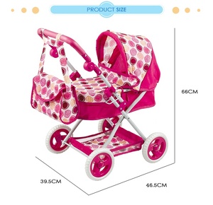Cochecito de Juguete para Muñecas Fei Li, Éxito de Ventas, con Bolsa, Mango Ajustable y Cesta de Almacenamiento para Niños, Juguete de Simulación - Product Image 5