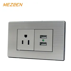 High speed usb charger South America wall socket outlet 3 pins power socket with usb port type A