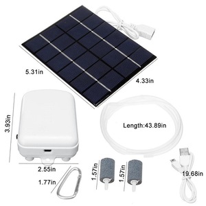 Masuyoshi Mitsu Rectangle Plastic <b>Solar</b> Powered Aquarium Air <b>Pump</b> 2W-ZYJ 12V Rechargeable Energy Saving Eco-Friendly Outdoor - Product Image 1