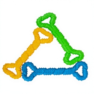 कुत्ते डबल सिर वाले टग-ऑफ-वार चबाने खिलौना टीपर दांत-सफाई ट्रेनर काटने के प्रतिरोधी हड्डी टॉय - Product Image 5