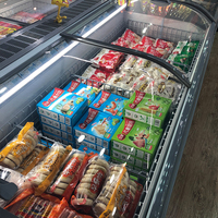 Congélateur horizontal de supermarché de 1000 litres, congélateur à glace pour îlot de présentation AHT, prix
