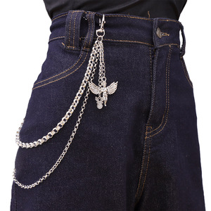 Cupid Angel Reindeer Pendant Double Layer Metal Hip Hop O <b>Chain</b> Unisex <b>Waist</b> <b>Chain</b> Denim Accessory - Product Image 1