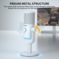 Micrófono de Condensador para Juegos Maono, el Más Reciente, Compatible con Programación para Videojugadores Profesionales, Micrófono para Podcast, USB Tipo C