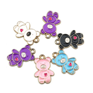<b>Cute</b> <b>Bear</b> Alloy Charms Heart Shape Zinc Alloy DIY Jewelry Accessories For Bracelet Making - Product Image 2