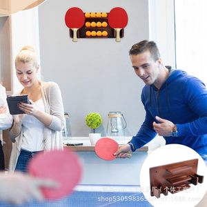 Organizador de bolas de ping pong de madera, estante de almacenamiento de 3 niveles para exhibir equipos de tenis de mesa en el hogar - Product Image 3