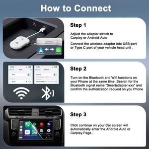 Adaptador Carplay inalámbrico para Apple Auto 2 en 1 lector de tarjetas Usb multifunción adaptador Carplay inalámbrico portátil - Product Image 6