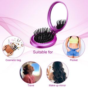 Brosse à cheveux professionnelle pliable de voyage, mini, ronde, démêlante, personnalisable en gros pour femmes et hommes - Product Image 5