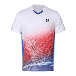 Maillot de badminton imprimé dégradé, haut de badminton respirant, équipement sportif, entraînement de tournoi, badminton quotidien, logo personnalisable - Product Image 4