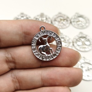 Charmes du zodiaque strass douze Constellations <span class=keywords><strong>signe</strong></span> breloques alliage pour la fabrication de bijoux bracelets à bricoler soi-même fabrication de colliers - Product Image 1